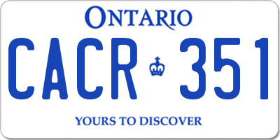 ON license plate CACR351