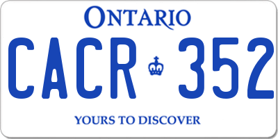 ON license plate CACR352