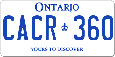 ON license plate CACR360