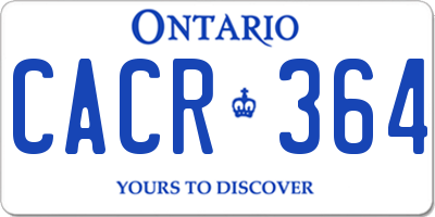 ON license plate CACR364