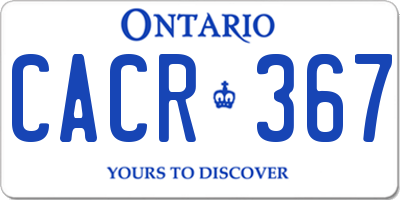 ON license plate CACR367