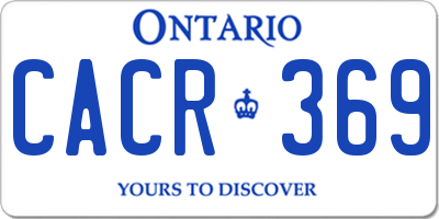 ON license plate CACR369