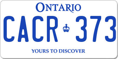 ON license plate CACR373