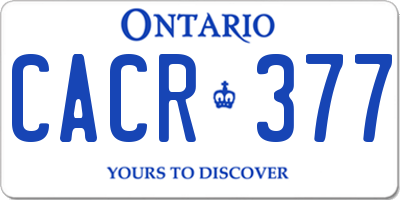 ON license plate CACR377