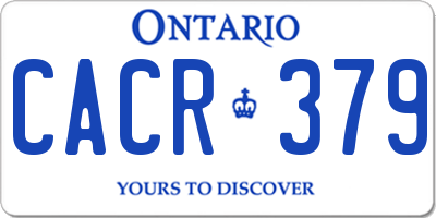 ON license plate CACR379