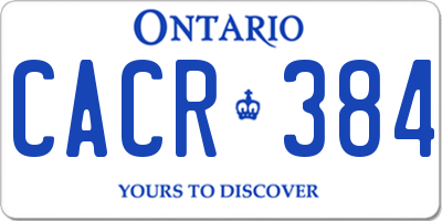 ON license plate CACR384