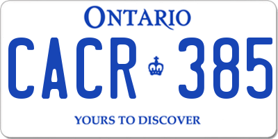 ON license plate CACR385