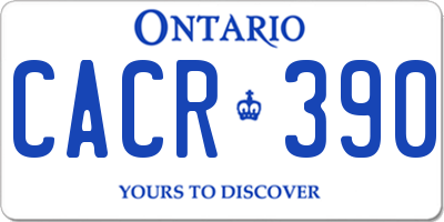 ON license plate CACR390