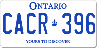 ON license plate CACR396