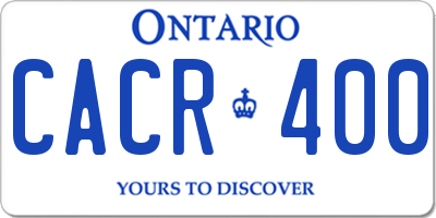 ON license plate CACR400