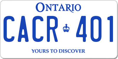 ON license plate CACR401