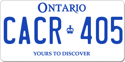 ON license plate CACR405