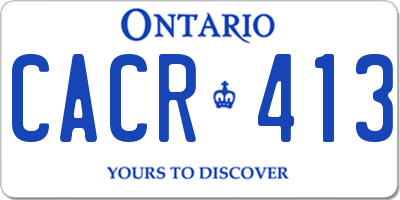 ON license plate CACR413