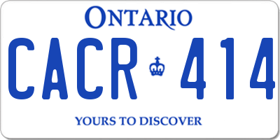 ON license plate CACR414