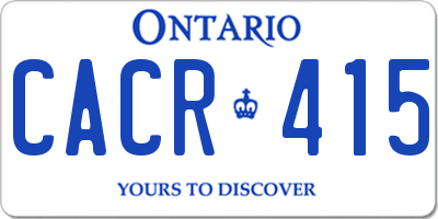 ON license plate CACR415