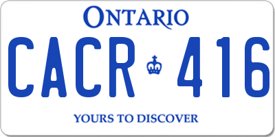 ON license plate CACR416