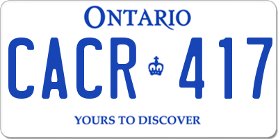 ON license plate CACR417