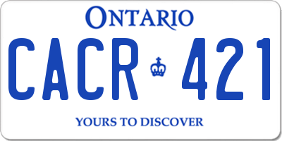 ON license plate CACR421