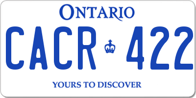 ON license plate CACR422