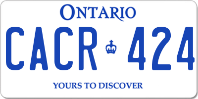 ON license plate CACR424