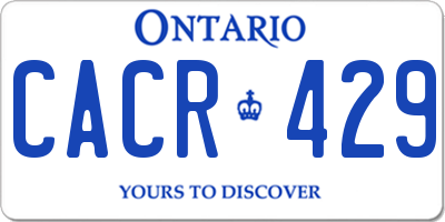 ON license plate CACR429