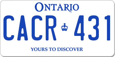 ON license plate CACR431