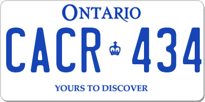 ON license plate CACR434