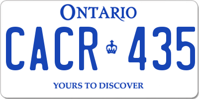 ON license plate CACR435