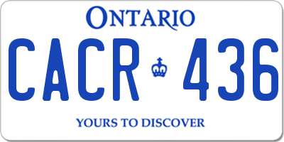 ON license plate CACR436