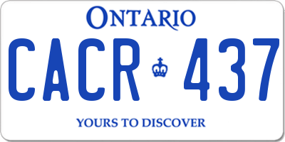 ON license plate CACR437