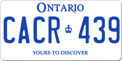 ON license plate CACR439