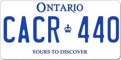 ON license plate CACR440