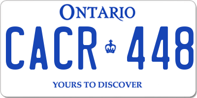 ON license plate CACR448