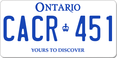 ON license plate CACR451