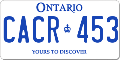 ON license plate CACR453