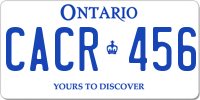 ON license plate CACR456