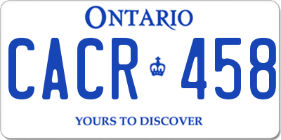 ON license plate CACR458