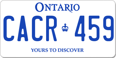 ON license plate CACR459