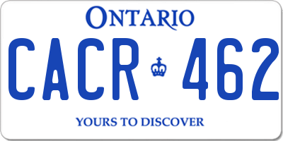 ON license plate CACR462