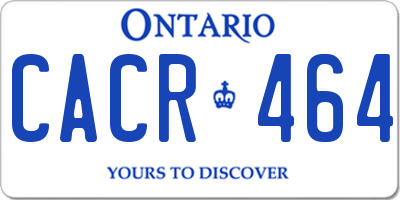 ON license plate CACR464