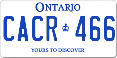 ON license plate CACR466