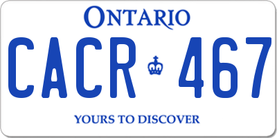 ON license plate CACR467