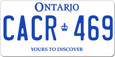 ON license plate CACR469