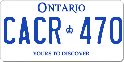 ON license plate CACR470