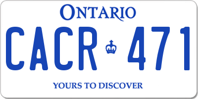 ON license plate CACR471