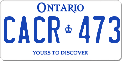 ON license plate CACR473