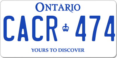 ON license plate CACR474