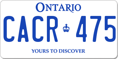 ON license plate CACR475