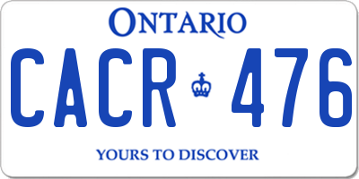 ON license plate CACR476