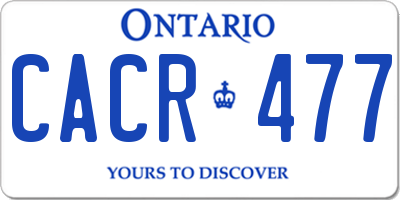 ON license plate CACR477